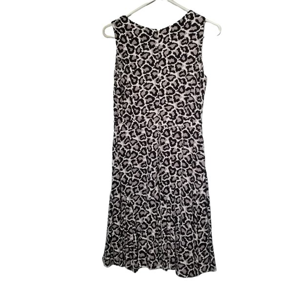 Diane Von Furstenberg DVF Black Gray Sleeveless Cheetah Animal Print Dress Sz 6 - Picture 2 of 7